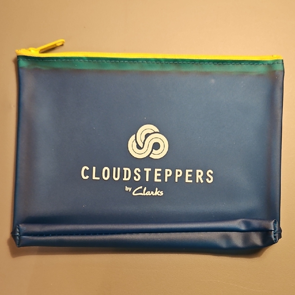 Clarks Cloudsteppers Blue Pouch with Yellow Zipper